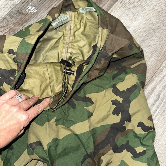 Vintage BDU US military army camo extended cold weather trousers pants S/M rain - Picture 10 of 11